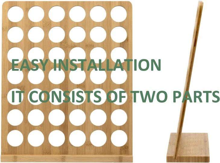 Bamboo Coffee K-Cups Pods Organizer Rack 42 Pod Display Storage Coffee Pod Holder