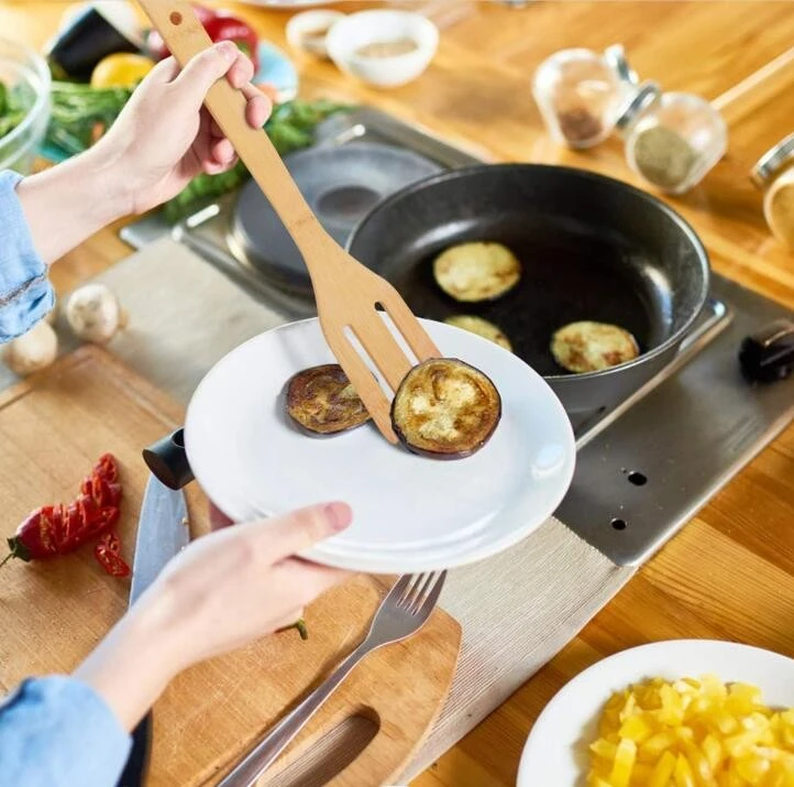 Bamboo Kitchen Utensils 6-Piece Set Wooden Spoons And Spatulas Set For Cooking